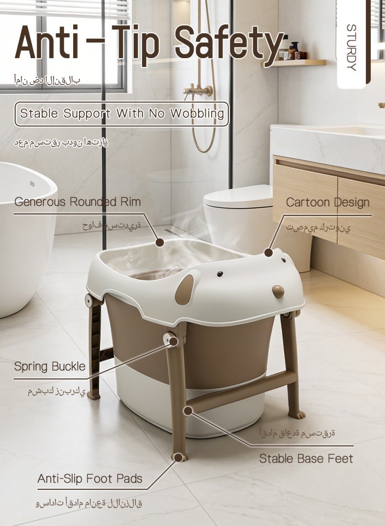 Foldable Baby Bathtub with Anti-Slip Safety | 360° Warm Keeping Toddler Bath Tub for 0-36 Months - Image 2